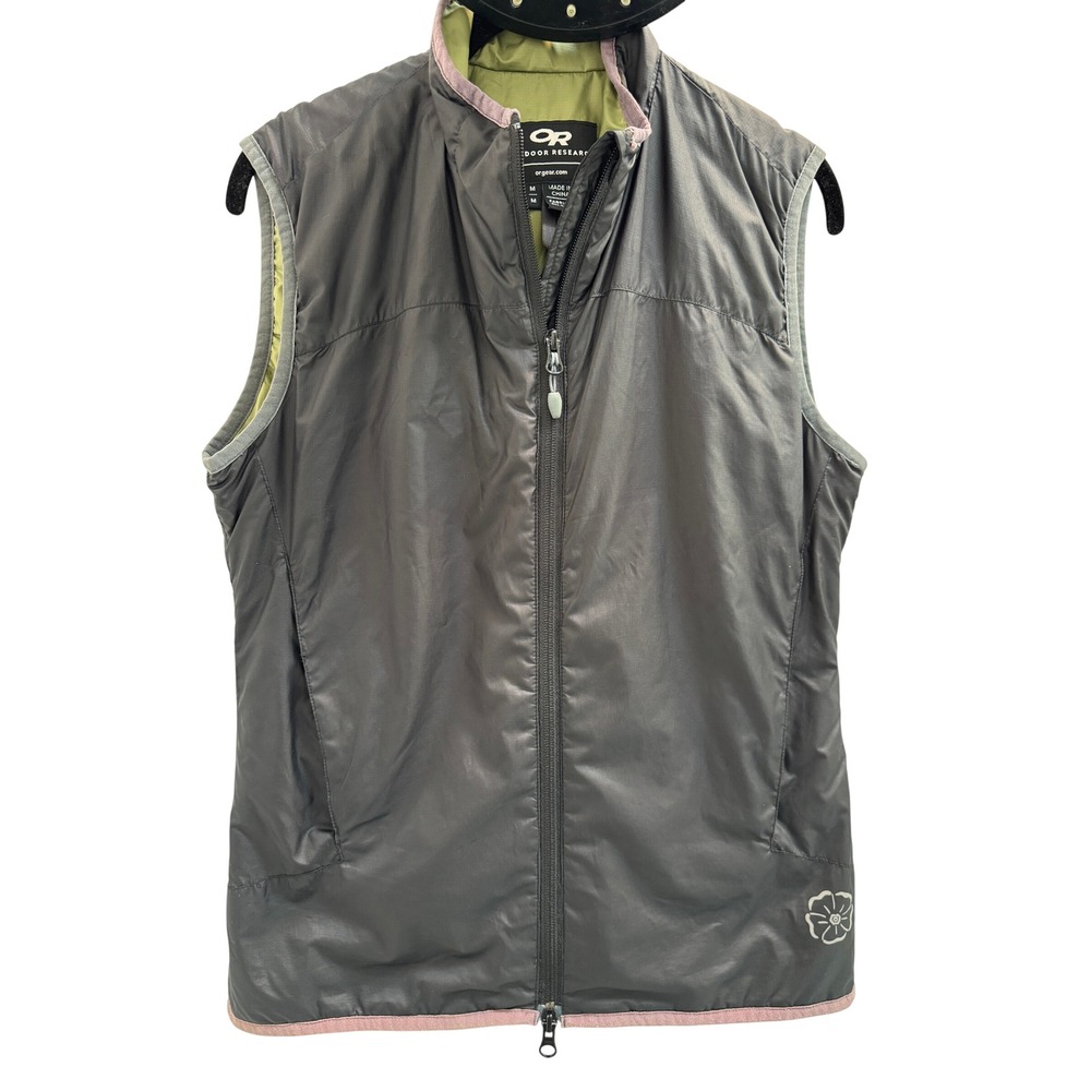 Outdoor Research Puffer Vest Women Medium Black Primaloft Insulated Full Zip